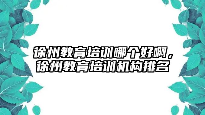 徐州教育培訓(xùn)哪個好啊，徐州教育培訓(xùn)機構(gòu)排名