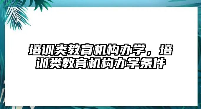 培訓(xùn)類教育機構(gòu)辦學(xué)，培訓(xùn)類教育機構(gòu)辦學(xué)條件