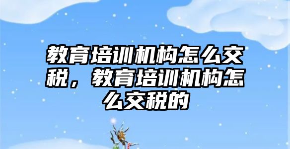 教育培訓機構怎么交稅，教育培訓機構怎么交稅的