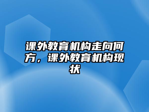 課外教育機構(gòu)走向何方，課外教育機構(gòu)現(xiàn)狀