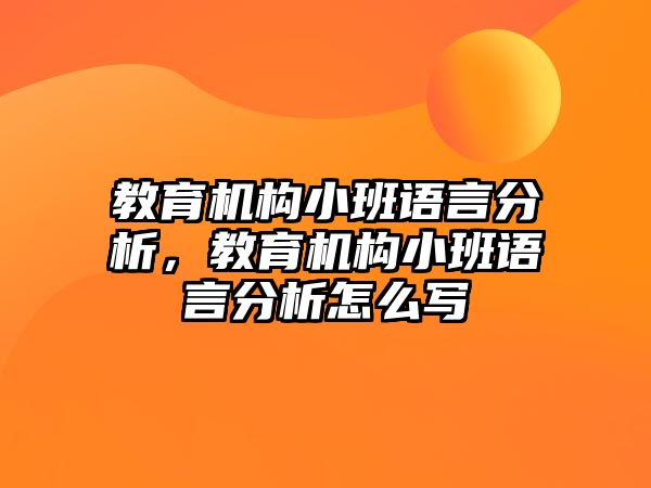 教育機構(gòu)小班語言分析，教育機構(gòu)小班語言分析怎么寫