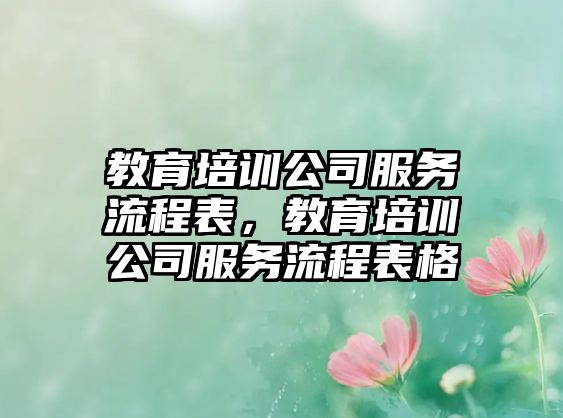 教育培訓(xùn)公司服務(wù)流程表，教育培訓(xùn)公司服務(wù)流程表格