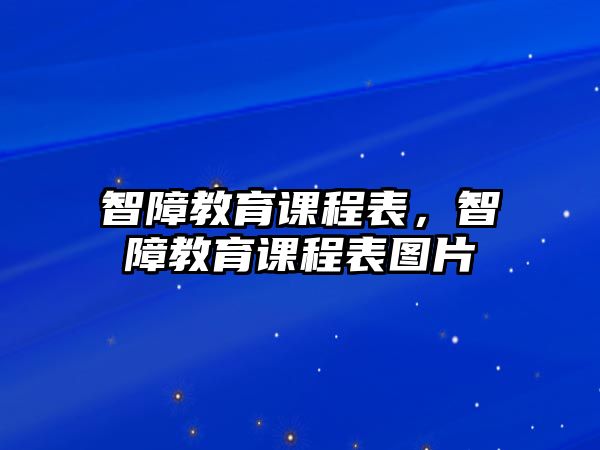 智障教育課程表，智障教育課程表圖片