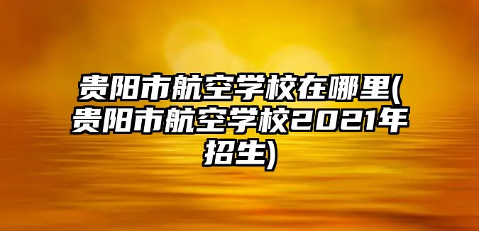 貴陽(yáng)市航空學(xué)校在哪里(貴陽(yáng)市航空學(xué)校2021年招生)