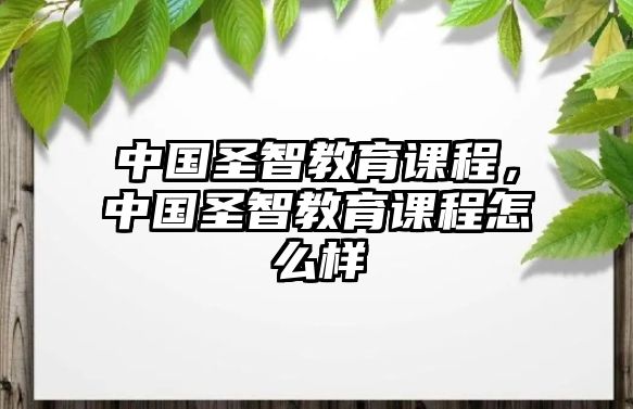 中國圣智教育課程，中國圣智教育課程怎么樣