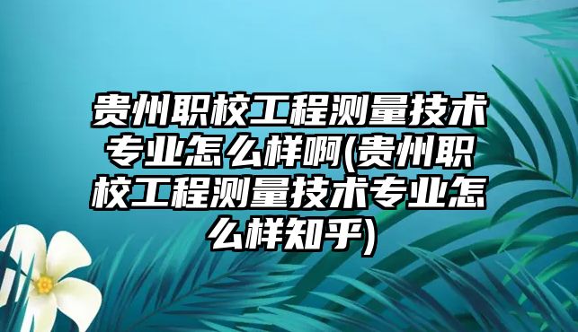 貴州職校工程測(cè)量技術(shù)專業(yè)怎么樣啊(貴州職校工程測(cè)量技術(shù)專業(yè)怎么樣知乎)