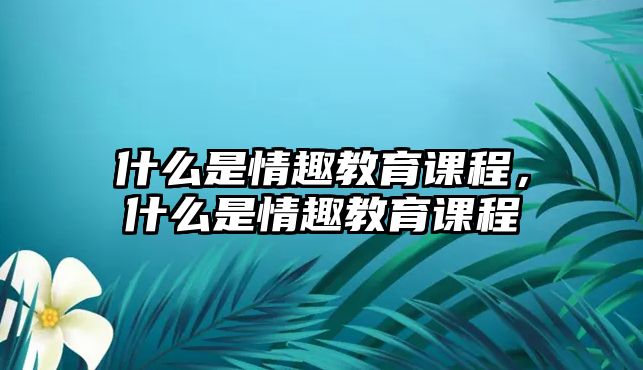 什么是情趣教育課程，什么是情趣教育課程