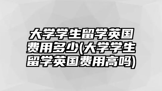 大學學生留學英國費用多少(大學學生留學英國費用高嗎)