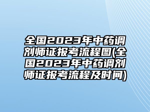 全國2023年中藥調(diào)劑師證報考流程圖(全國2023年中藥調(diào)劑師證報考流程及時間)