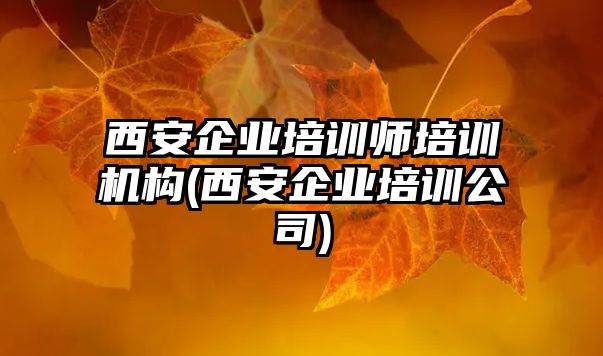 西安企業(yè)培訓(xùn)師培訓(xùn)機(jī)構(gòu)(西安企業(yè)培訓(xùn)公司)