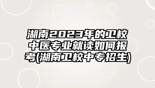 湖南2023年的衛(wèi)校中醫(yī)專業(yè)就讀如何報(bào)考(湖南衛(wèi)校中專招生)