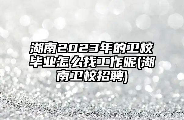 湖南2023年的衛(wèi)校畢業(yè)怎么找工作呢(湖南衛(wèi)校招聘)