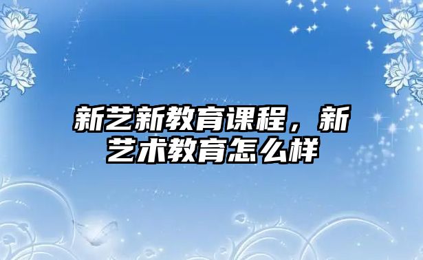 新藝新教育課程，新藝術(shù)教育怎么樣