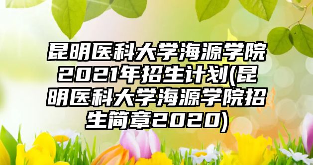 昆明醫(yī)科大學(xué)海源學(xué)院2021年招生計(jì)劃(昆明醫(yī)科大學(xué)海源學(xué)院招生簡(jiǎn)章2020)