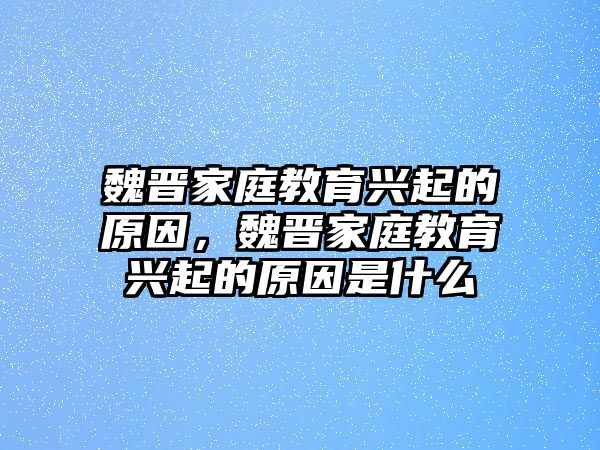 魏晉家庭教育興起的原因，魏晉家庭教育興起的原因是什么