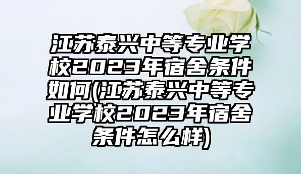 江蘇泰興中等專業(yè)學(xué)校2023年宿舍條件如何(江蘇泰興中等專業(yè)學(xué)校2023年宿舍條件怎么樣)