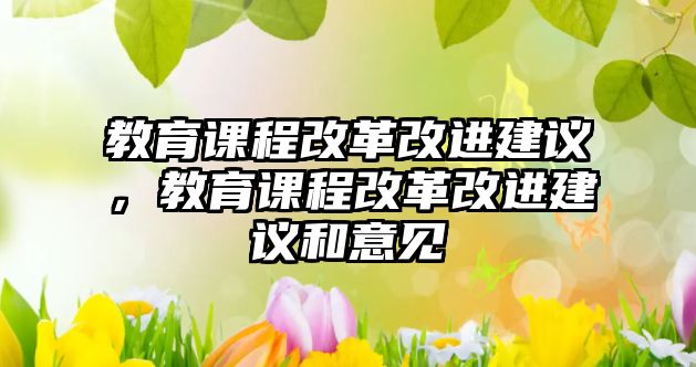 教育課程改革改進(jìn)建議，教育課程改革改進(jìn)建議和意見