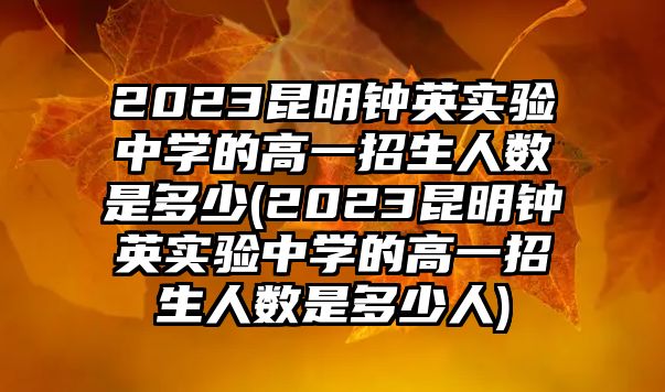 2023昆明鐘英實(shí)驗(yàn)中學(xué)的高一招生人數(shù)是多少(2023昆明鐘英實(shí)驗(yàn)中學(xué)的高一招生人數(shù)是多少人)