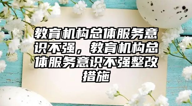 教育機構總體服務意識不強，教育機構總體服務意識不強整改措施