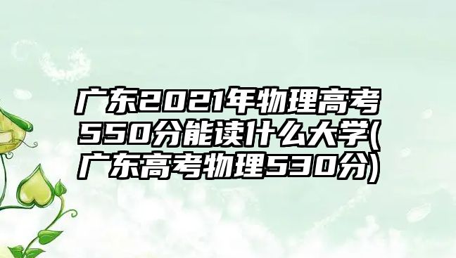 廣東2021年物理高考550分能讀什么大學(廣東高考物理530分)