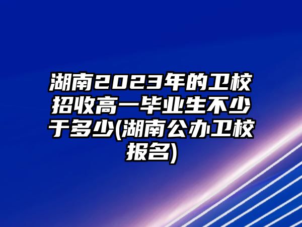 湖南2023年的衛(wèi)校招收高一畢業(yè)生不少于多少(湖南公辦衛(wèi)校報名)