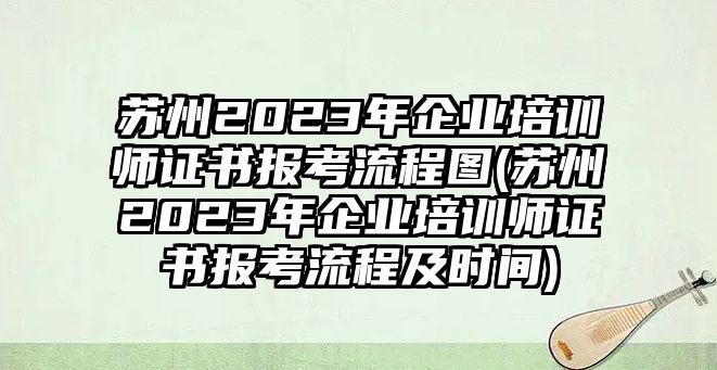 蘇州2023年企業(yè)培訓(xùn)師證書報考流程圖(蘇州2023年企業(yè)培訓(xùn)師證書報考流程及時間)