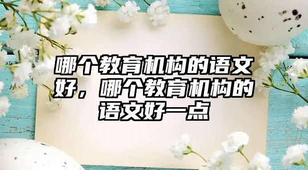 哪個教育機構(gòu)的語文好，哪個教育機構(gòu)的語文好一點