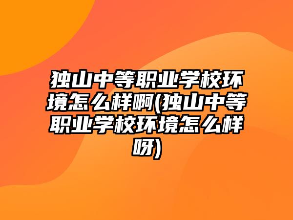 獨山中等職業(yè)學(xué)校環(huán)境怎么樣啊(獨山中等職業(yè)學(xué)校環(huán)境怎么樣呀)