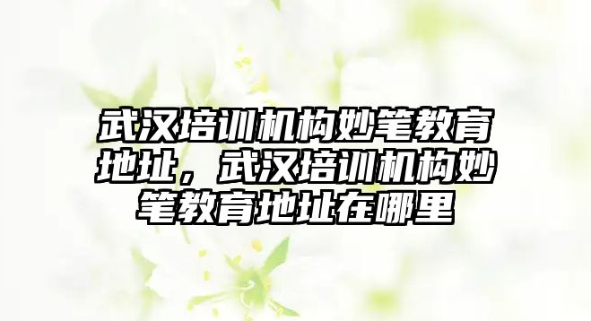 武漢培訓(xùn)機構(gòu)妙筆教育地址，武漢培訓(xùn)機構(gòu)妙筆教育地址在哪里