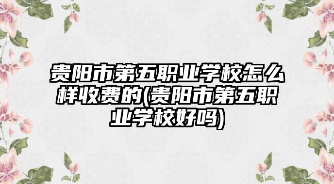 貴陽市第五職業(yè)學(xué)校怎么樣收費(fèi)的(貴陽市第五職業(yè)學(xué)校好嗎)