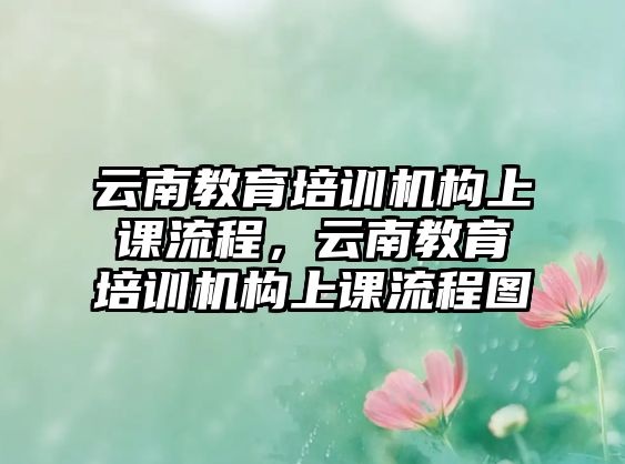 云南教育培訓(xùn)機(jī)構(gòu)上課流程，云南教育培訓(xùn)機(jī)構(gòu)上課流程圖