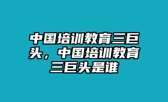 中國(guó)培訓(xùn)教育三巨頭，中國(guó)培訓(xùn)教育三巨頭是誰