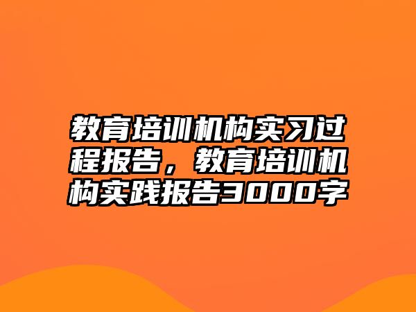 教育培訓(xùn)機(jī)構(gòu)實(shí)習(xí)過(guò)程報(bào)告，教育培訓(xùn)機(jī)構(gòu)實(shí)踐報(bào)告3000字