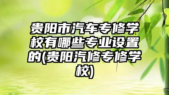 貴陽市汽車專修學校有哪些專業(yè)設置的(貴陽汽修專修學校)