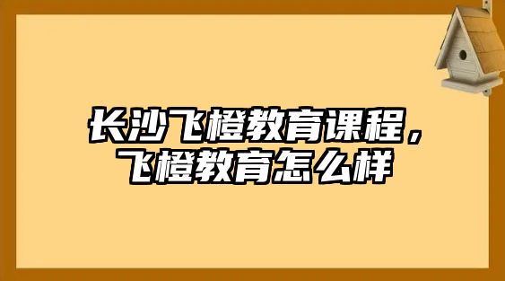 長(zhǎng)沙飛橙教育課程，飛橙教育怎么樣