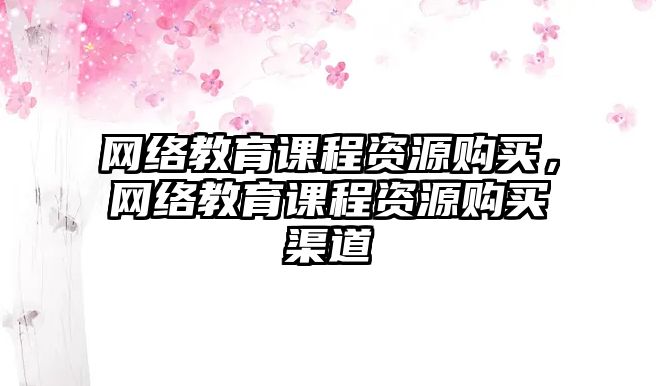 網(wǎng)絡(luò)教育課程資源購(gòu)買，網(wǎng)絡(luò)教育課程資源購(gòu)買渠道