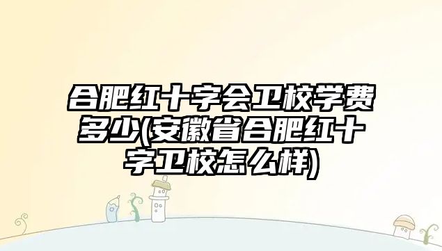 合肥紅十字會(huì)衛(wèi)校學(xué)費(fèi)多少(安徽省合肥紅十字衛(wèi)校怎么樣)