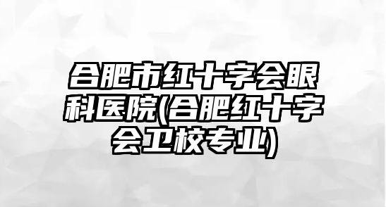 合肥市紅十字會眼科醫(yī)院(合肥紅十字會衛(wèi)校專業(yè))