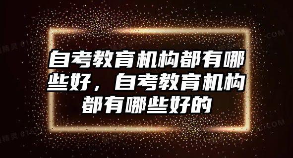 自考教育機(jī)構(gòu)都有哪些好，自考教育機(jī)構(gòu)都有哪些好的