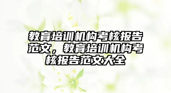 教育培訓(xùn)機(jī)構(gòu)考核報(bào)告范文，教育培訓(xùn)機(jī)構(gòu)考核報(bào)告范文大全