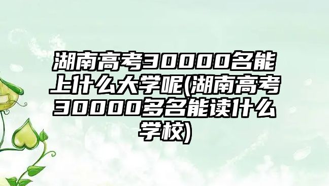 湖南高考30000名能上什么大學(xué)呢(湖南高考30000多名能讀什么學(xué)校)