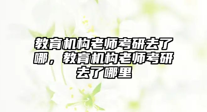 教育機(jī)構(gòu)老師考研去了哪，教育機(jī)構(gòu)老師考研去了哪里