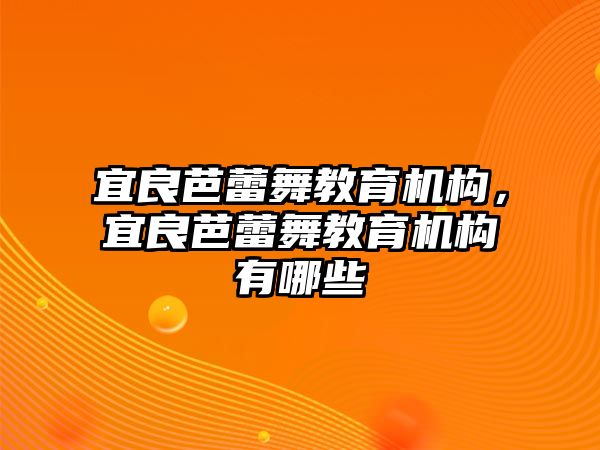 宜良芭蕾舞教育機(jī)構(gòu)，宜良芭蕾舞教育機(jī)構(gòu)有哪些