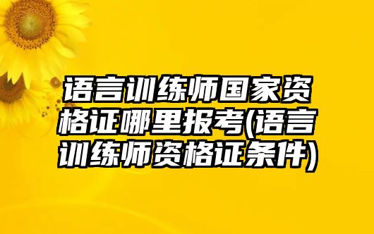 語言訓練師國家資格證哪里報考(語言訓練師資格證條件)