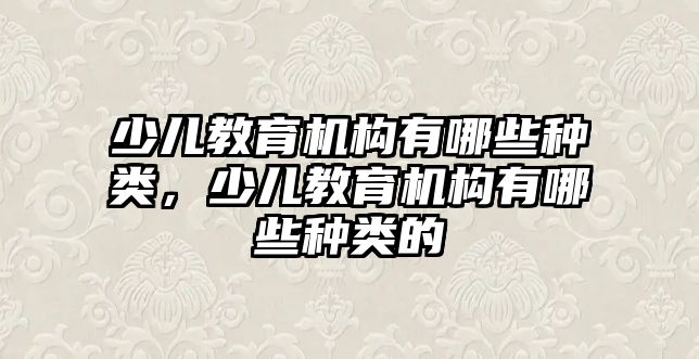 少兒教育機(jī)構(gòu)有哪些種類，少兒教育機(jī)構(gòu)有哪些種類的