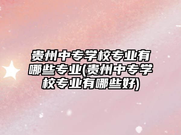 貴州中專學(xué)校專業(yè)有哪些專業(yè)(貴州中專學(xué)校專業(yè)有哪些好)