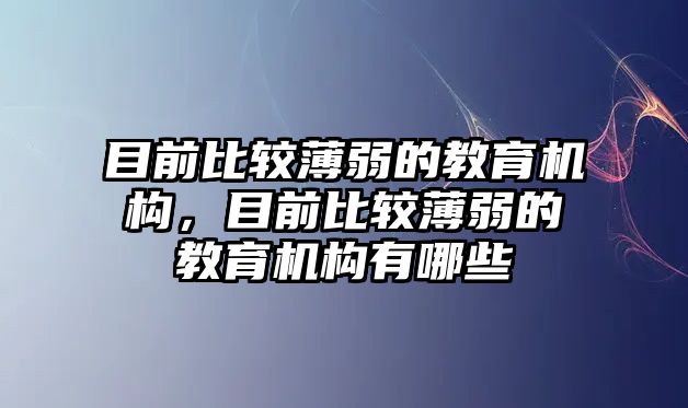 目前比較薄弱的教育機(jī)構(gòu)，目前比較薄弱的教育機(jī)構(gòu)有哪些