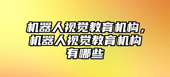 機器人視覺教育機構(gòu)，機器人視覺教育機構(gòu)有哪些