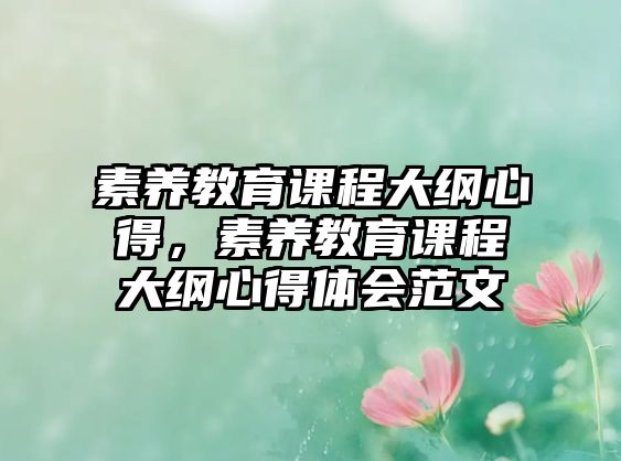 素養(yǎng)教育課程大綱心得，素養(yǎng)教育課程大綱心得體會(huì)范文