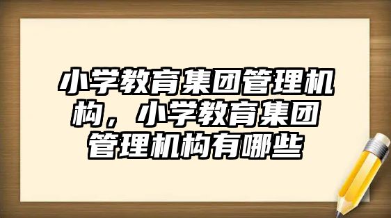 小學(xué)教育集團(tuán)管理機構(gòu)，小學(xué)教育集團(tuán)管理機構(gòu)有哪些